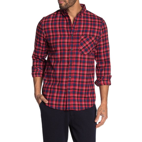 NWT Nordstrom Reason Plaid Print Regular Fit Shirt - Picture 1 of 2